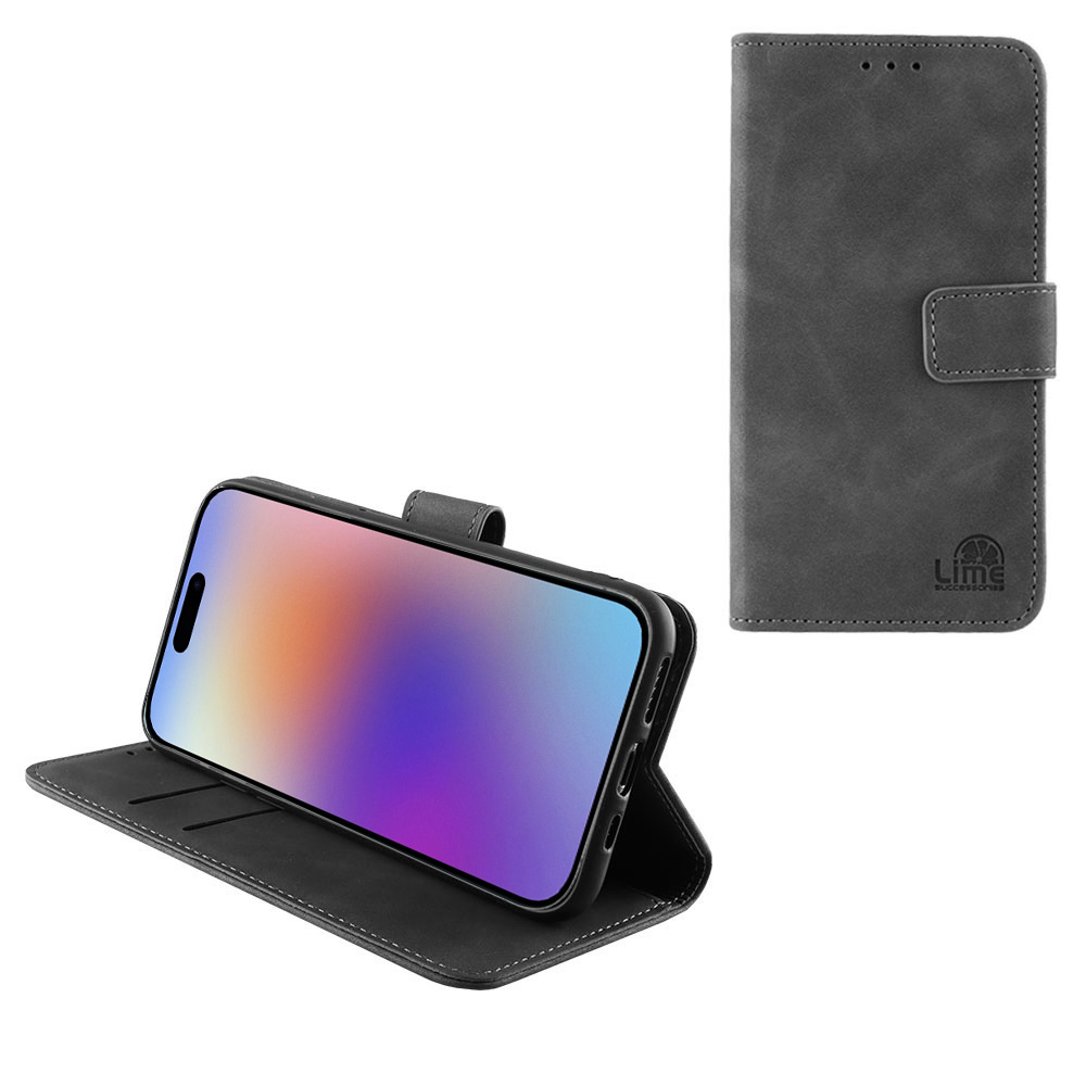LIME ΘΗΚΗ IPHONE 17 6.3" ESSENTIAL MAGNET BOOK STAND CLIP GREY