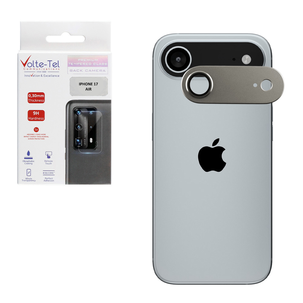 VOLTE-TEL CAMERA GLASS COVER IPHONE 17 AIR 6.9" 9H 0.30MM 3D AR ALUMINIUM-ELECTROPLATING FRAME GOLD