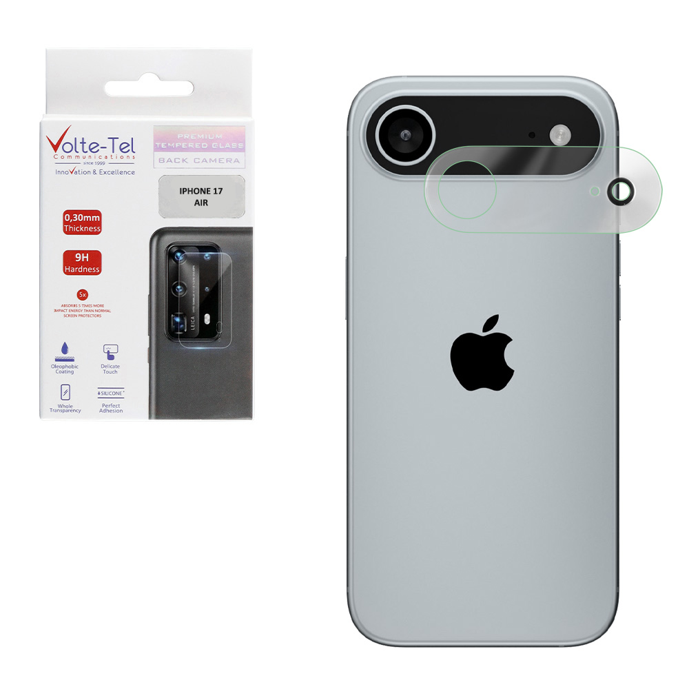 VOLTE-TEL TEMPERED GLASS IPHONE 17 AIR 6.9" 9H 0.25mm 3D CURVED FOR CAMERA TRANSPARENT