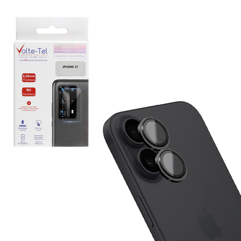 VOLTE-TEL CAMERA GLASS COVER IPHONE 17 6.3" 9H 0.33MM AR PREMIUM EASY APPLICATION BLACK