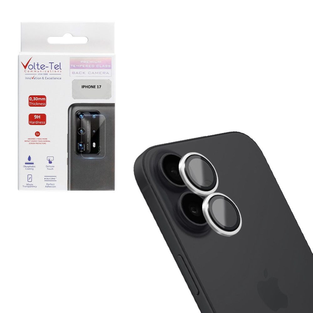 VOLTE-TEL CAMERA GLASS COVER IPHONE 17 6.3" 9H 0.33MM AR PREMIUM EASY APPLICATION SILVER