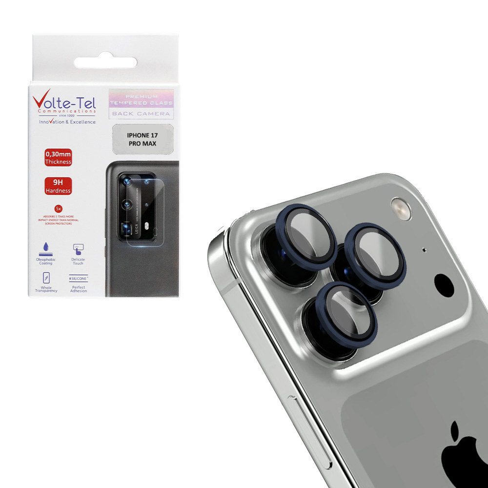 VOLTE-TEL CAMERA GLASS COVER IPHONE 17 PRO MAX 6.9" 9H 0.33MM AR PREMIUM EASY APPLICATION TITANIUM BLUE