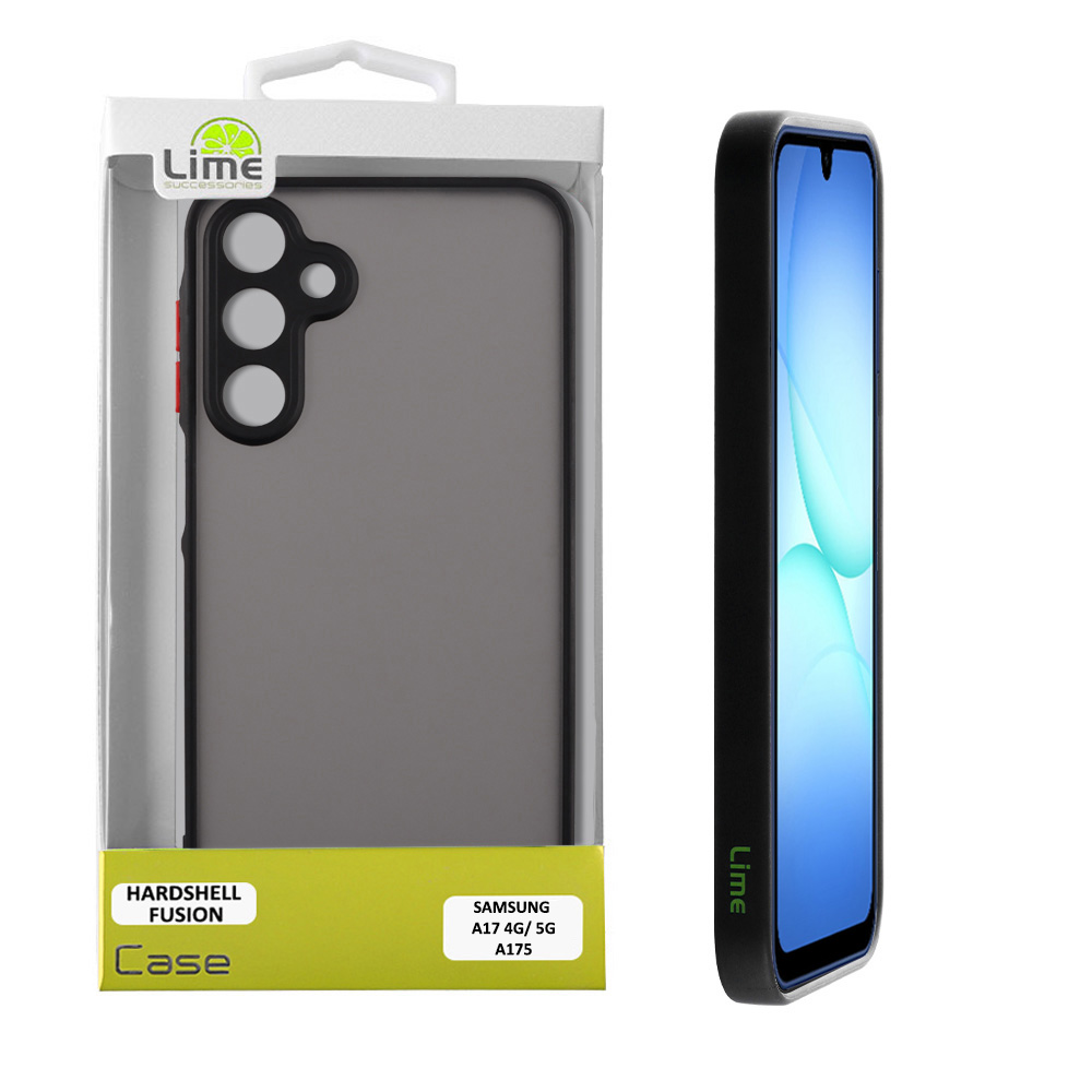 LIME ΘΗΚΗ SAMSUNG A17 4G A175/A17 5G A176 6.74" HARDSHELL FUSION FULL CAMERA PROTECTION BLACK WITH RED KEYS