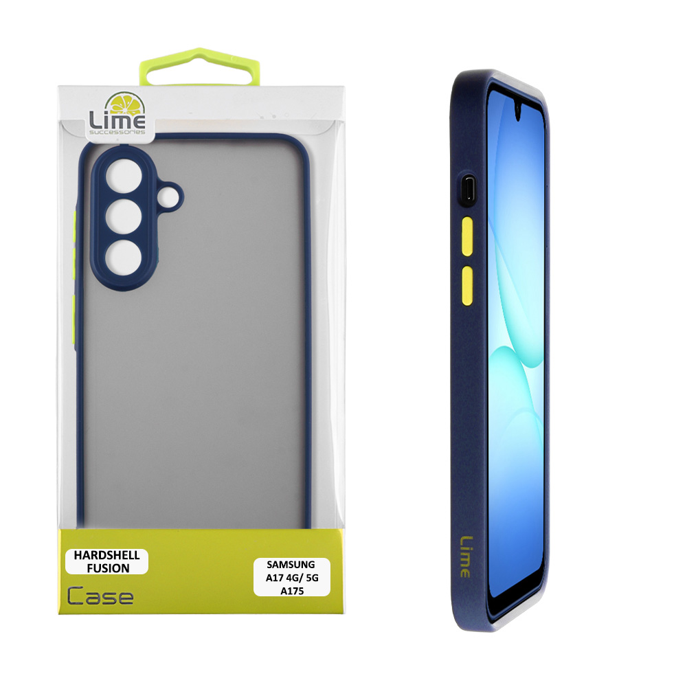 LIME ΘΗΚΗ SAMSUNG A17 4G A175/A17 5G A176 6.74" HARDSHELL FUSION FULL CAMERA PROTECTION BLUE WITH YELLOW KEYS