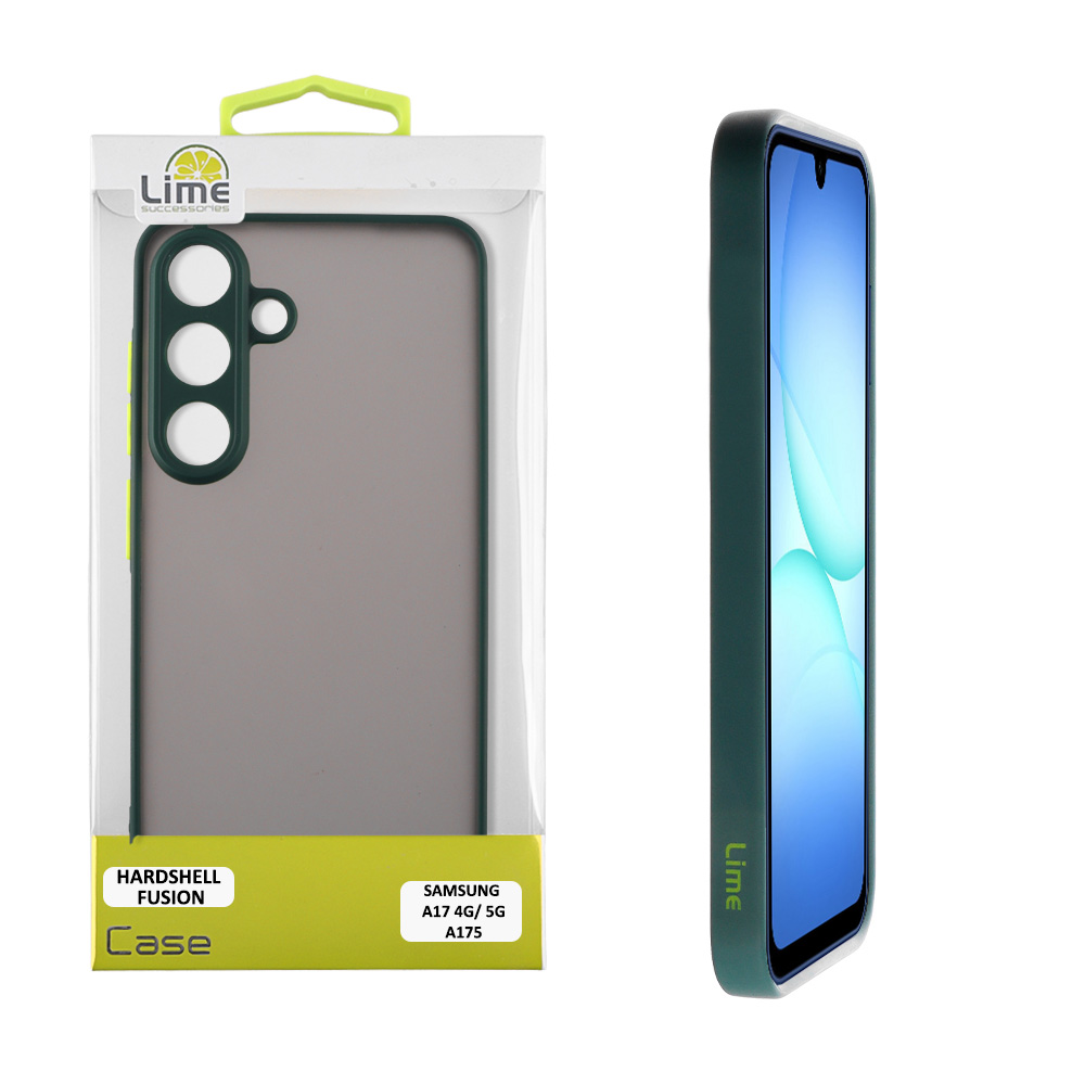 LIME ΘΗΚΗ SAMSUNG A17 4G A175/A17 5G A176 6.74" HARDSHELL FUSION FULL CAMERA PROTECTION GREEN WITH YELLOW KEYS