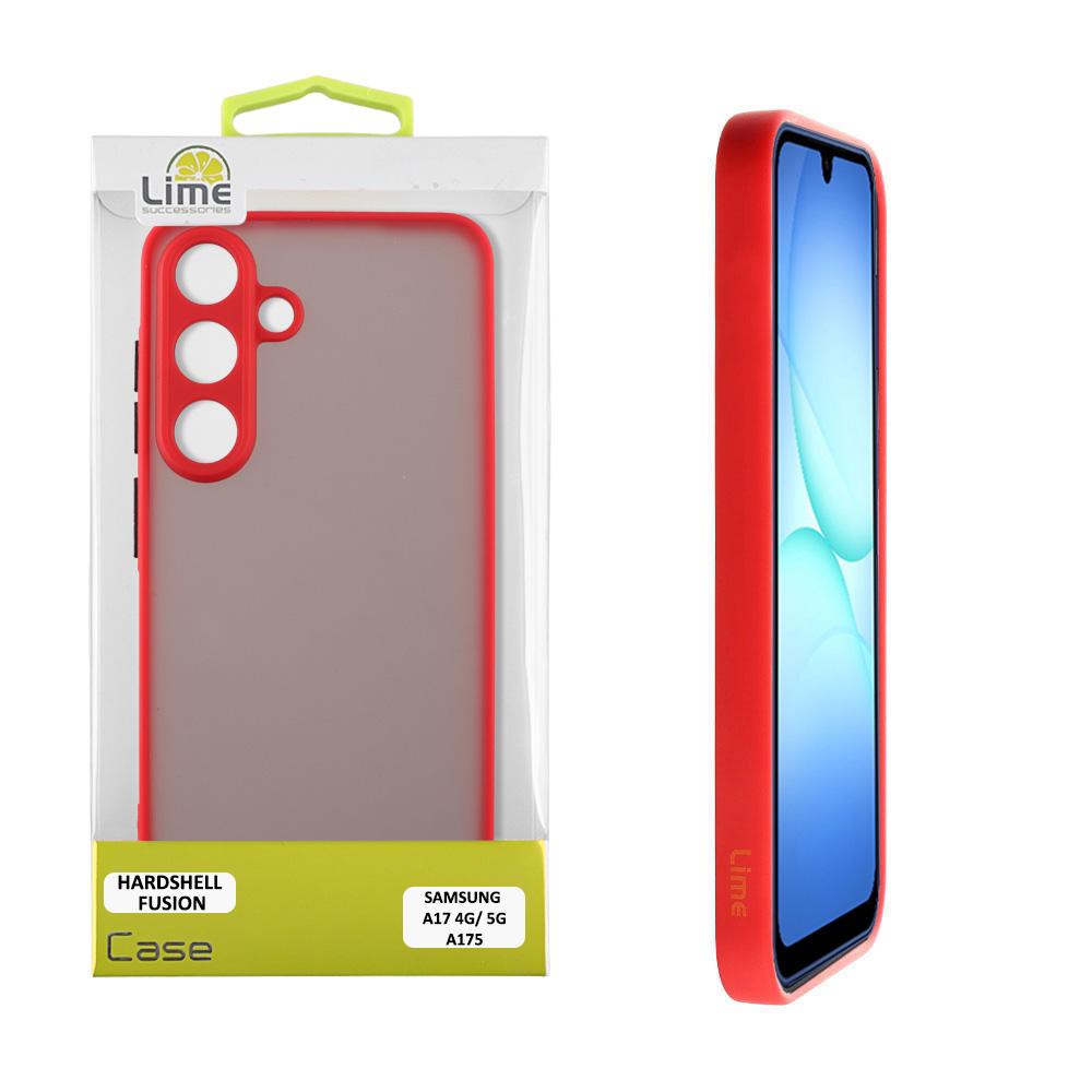 LIME ΘΗΚΗ SAMSUNG A17 4G A175/A17 5G A176 6.74" HARDSHELL FUSION FULL CAMERA PROTECTION RED WITH BLACK KEYS