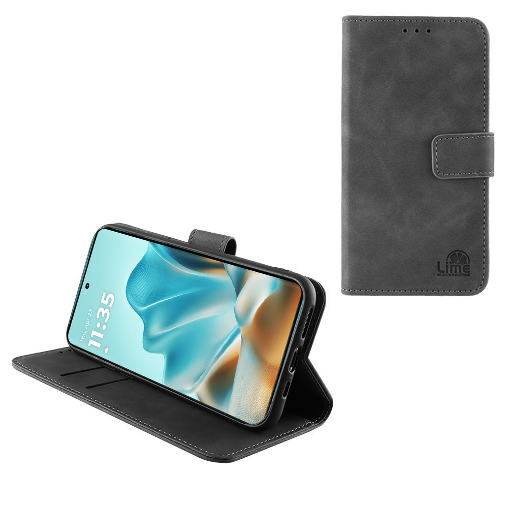 LIME ΘΗΚΗ MOTOROLA MOTO EDGE 60 FUSION 5G 6.67" ESSENTIAL MAGNET BOOK STAND CLIP GREY