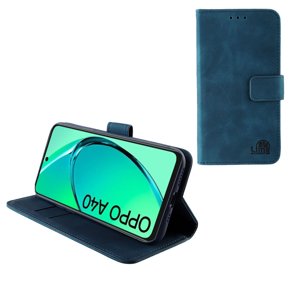 LIME ΘΗΚΗ OPPO A40/A3X 5G/A3X 4G 6.67" ESSENTIAL MAGNET BOOK STAND CLIP DARK BLUE