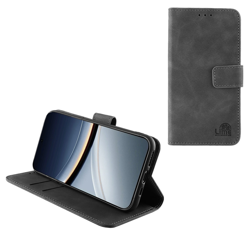 LIME ΘΗΚΗ XIAOMI POCO F7 5G 6.83" ESSENTIAL MAGNET BOOK STAND CLIP GREY