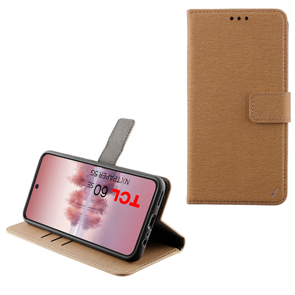 VOLTE-TEL ΘΗΚΗ TCL 60/ 60 SE NXTPAPER /60R 6.7" ALLURE MAGNET BOOK STAND CLIP GOLD