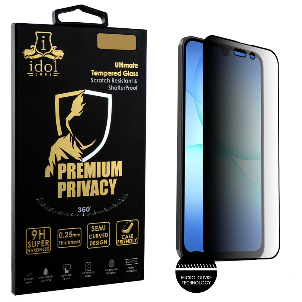 IDOL 1991 TEMPERED GLASS SAMSUNG A17 4G A175/A17 5G A176 6.74" 9H 0.30mm PREMIUM PRIVACY ANTISPY SEMI CURVED FULL GLUE BLACK