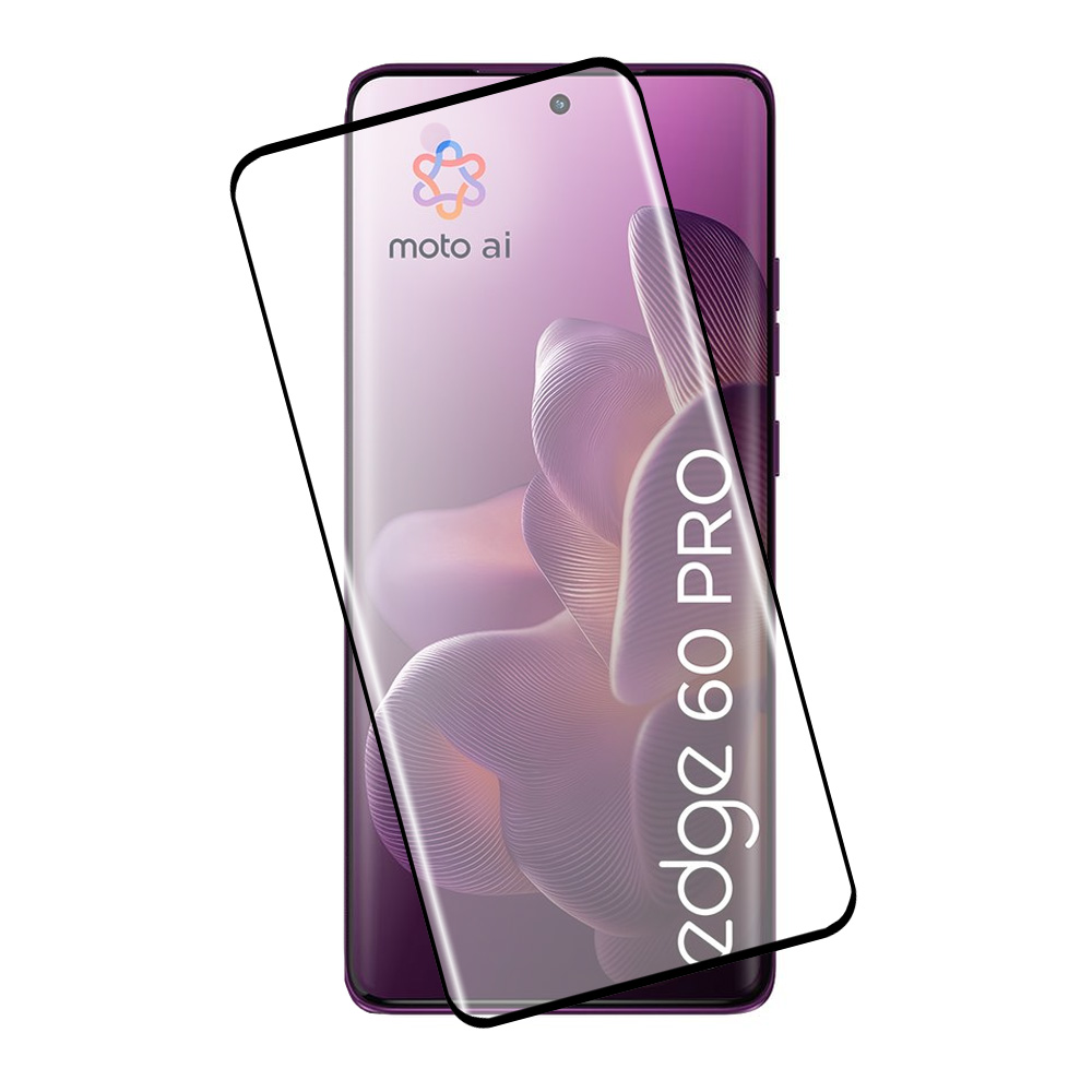 IDOL 1991 TEMPERED GLASS MOTOROLA EDGE 60 PRO 5G 6.7" 9H 0.30mm 3D EDGE GLUE SEMI CURVED FINGER UNLOCK BLACK
