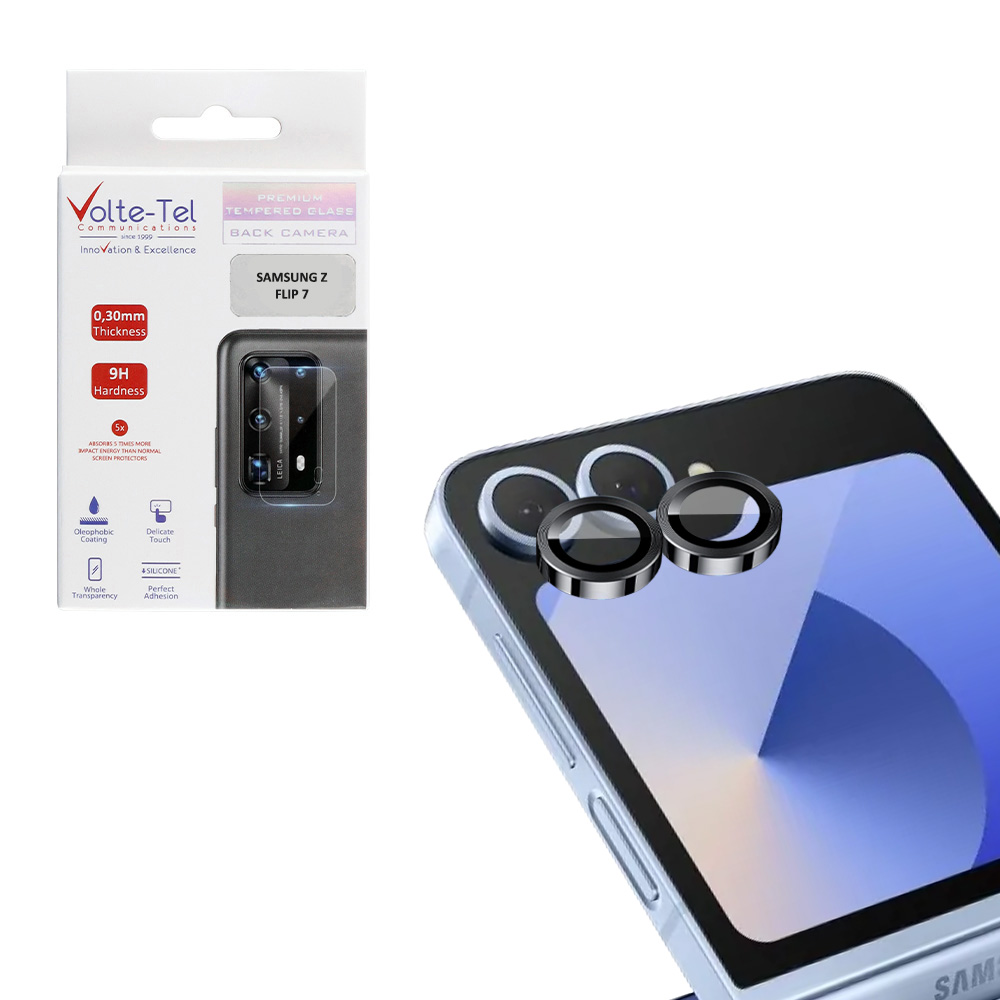 VOLTE-TEL CAMERA GLASS COVER SAMSUNG Z FLIP 7 5G F766 6.9" 9H 0.33MM EASY APPLICATION BLACK