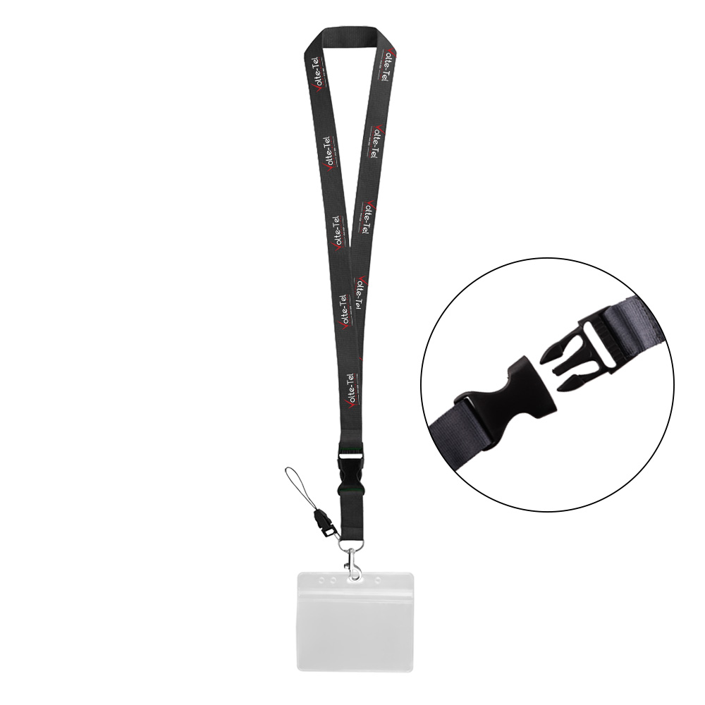 VOLTE-TEL ΚΟΡΔΟΝΙ ΛΑΙΜΟΥ ΥΦΑΣΜΑΤΙΝΟ 50cm ME ΓΑΝΤΣΟ ΓΙΑ ΚΑΡΤΑ/ΚΛΕΙΔΙΑ ΚΑΙ ΔΙΑΦΑΝΗ PVC ΘΗΚΗ ΚΑΡΤΑΣ GREY UNIVERSAL