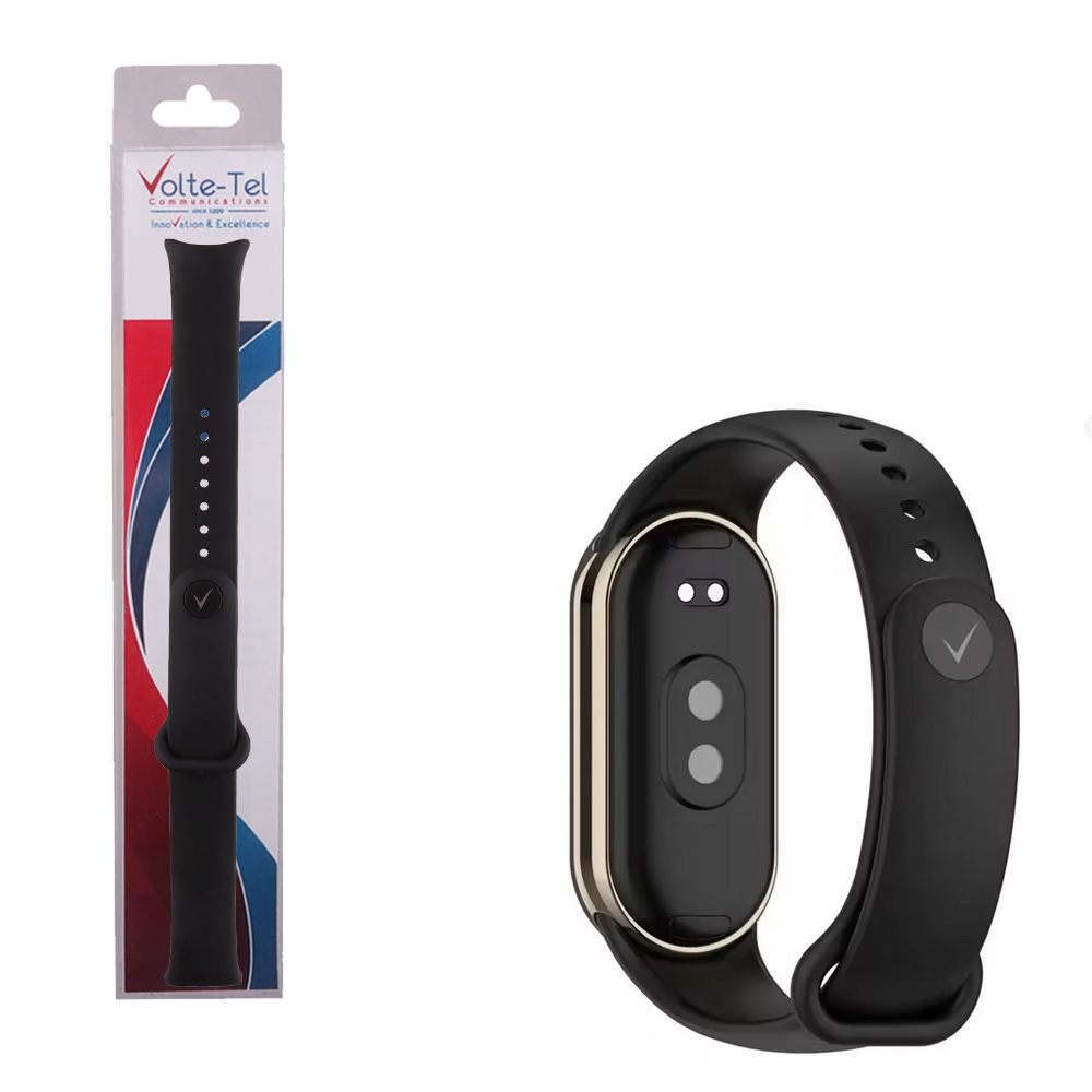VOLTE-TEL VT152 ΛΟΥΡΑΚΙ ΡΟΛΟΓΙΟΥ ΣΙΛΙΚΟΝΗΣ XIAOMI SMART BAND 8/SMART BAND 9/SMART BAND 10 BLACK