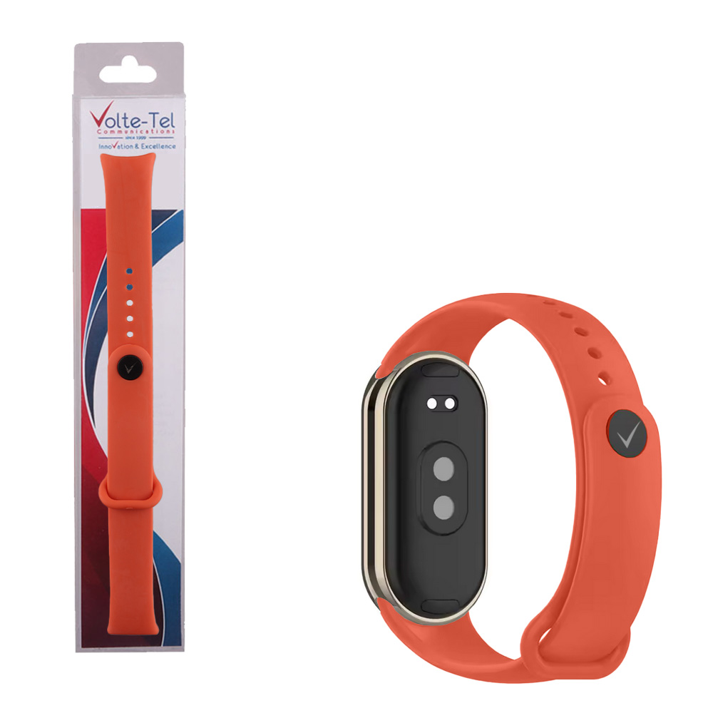 VOLTE-TEL VT152 ΛΟΥΡΑΚΙ ΡΟΛΟΓΙΟΥ ΣΙΛΙΚΟΝΗΣ XIAOMI SMART BAND 8/SMART BAND 9/SMART BAND 10 ORANGE