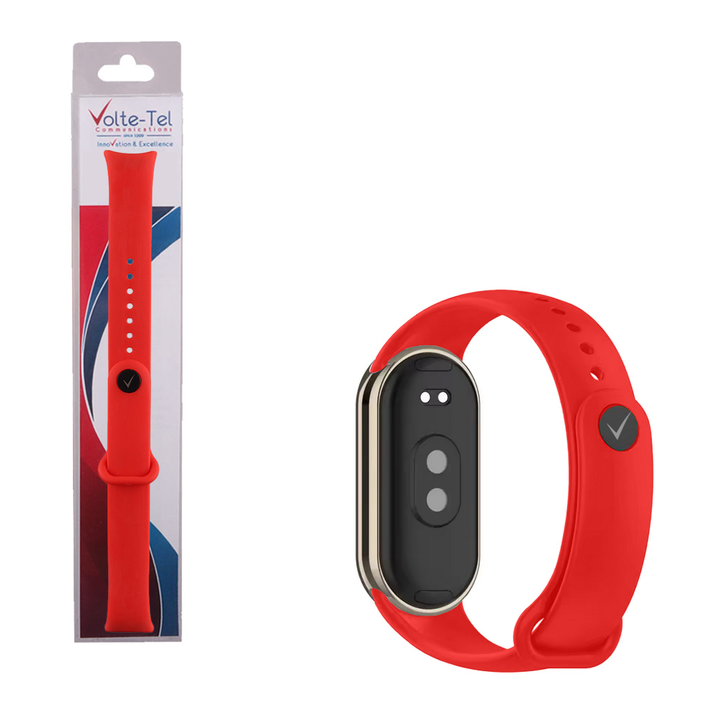 VOLTE-TEL VT152 ΛΟΥΡΑΚΙ ΡΟΛΟΓΙΟΥ ΣΙΛΙΚΟΝΗΣ XIAOMI SMART BAND 8/SMART BAND 9/SMART BAND 10 RED