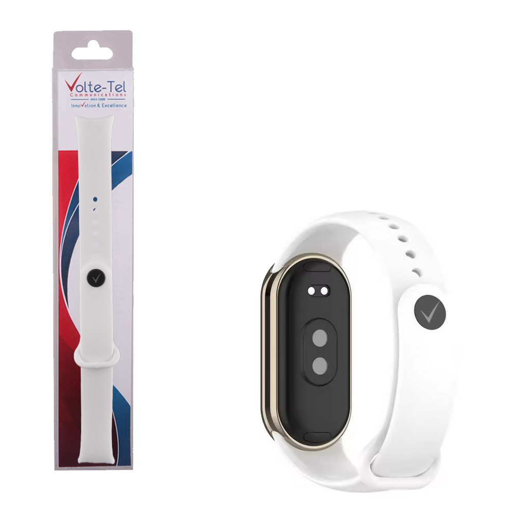 VOLTE-TEL VT152 ΛΟΥΡΑΚΙ ΡΟΛΟΓΙΟΥ ΣΙΛΙΚΟΝΗΣ XIAOMI SMART BAND 8/SMART BAND 9/SMART BAND 10 WHITE