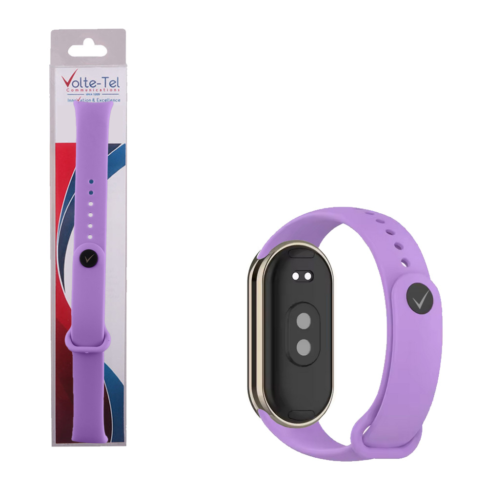 VOLTE-TEL VT152 ΛΟΥΡΑΚΙ ΡΟΛΟΓΙΟΥ ΣΙΛΙΚΟΝΗΣ XIAOMI SMART BAND 8/SMART BAND 9/SMART BAND 10 PURPLE
