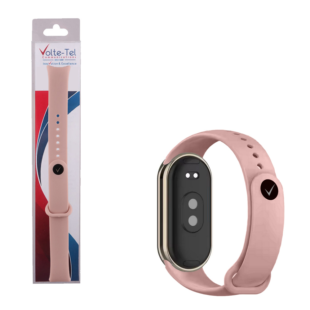 VOLTE-TEL VT152 ΛΟΥΡΑΚΙ ΡΟΛΟΓΙΟΥ ΣΙΛΙΚΟΝΗΣ XIAOMI SMART BAND 8/SMART BAND 9/SMART BAND 10 PINK
