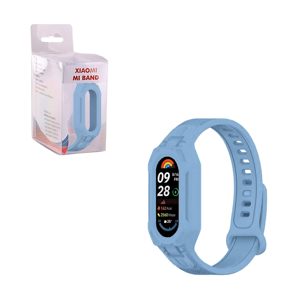 VOLTE-TEL VT153 ΛΟΥΡΑΚΙ ΡΟΛΟΓΙΟΥ ΣΙΛΙΚΟΝΗΣ CONJOINED XIAOMI SMART BAND 5/BAND 6/BAND 7/ BAND 8/ BAND 9/BAND 10 BLUE