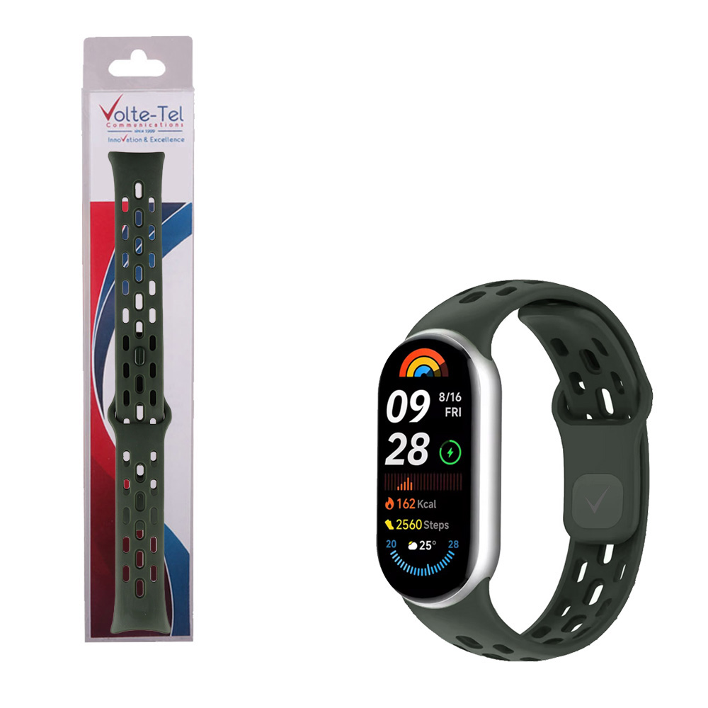 VOLTE-TEL VT154 ΛΟΥΡΑΚΙ ΡΟΛΟΓΙΟΥ ΣΙΛΙΚΟΝΗΣ XIAOMI SMART BAND 8/SMART BAND 9/SMART BAND 10 GREEN