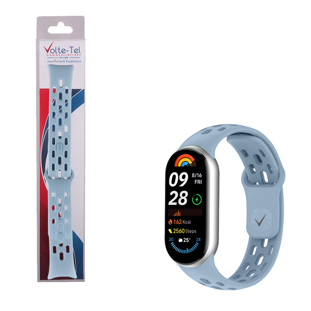 VOLTE-TEL VT154 ΛΟΥΡΑΚΙ ΡΟΛΟΓΙΟΥ ΣΙΛΙΚΟΝΗΣ XIAOMI SMART BAND 8/SMART BAND 9/SMART BAND 10 LIGHT BLUE