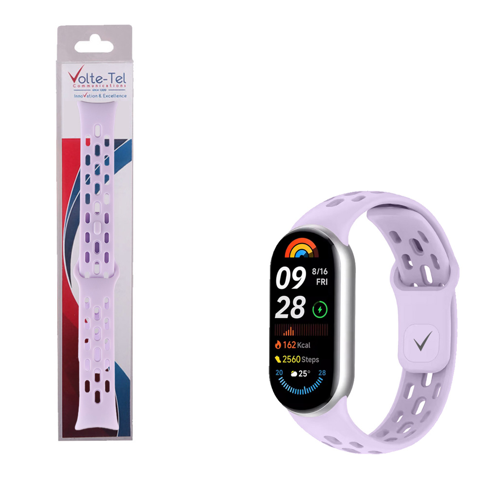 VOLTE-TEL VT154 ΛΟΥΡΑΚΙ ΡΟΛΟΓΙΟΥ ΣΙΛΙΚΟΝΗΣ XIAOMI SMART BAND 8/SMART BAND 9/SMART BAND 10 PURPLE