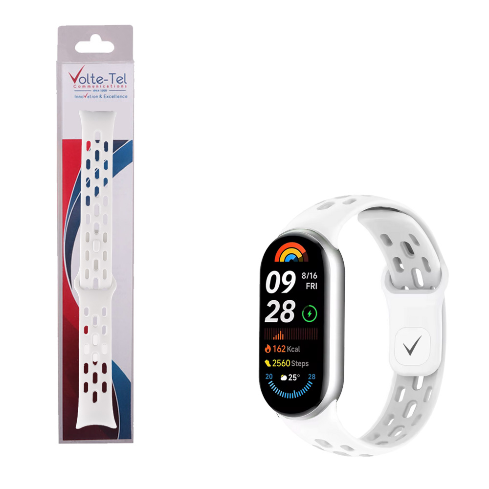 VOLTE-TEL VT154 ΛΟΥΡΑΚΙ ΡΟΛΟΓΙΟΥ ΣΙΛΙΚΟΝΗΣ XIAOMI SMART BAND 8/SMART BAND 9/SMART BAND 10 WHITE