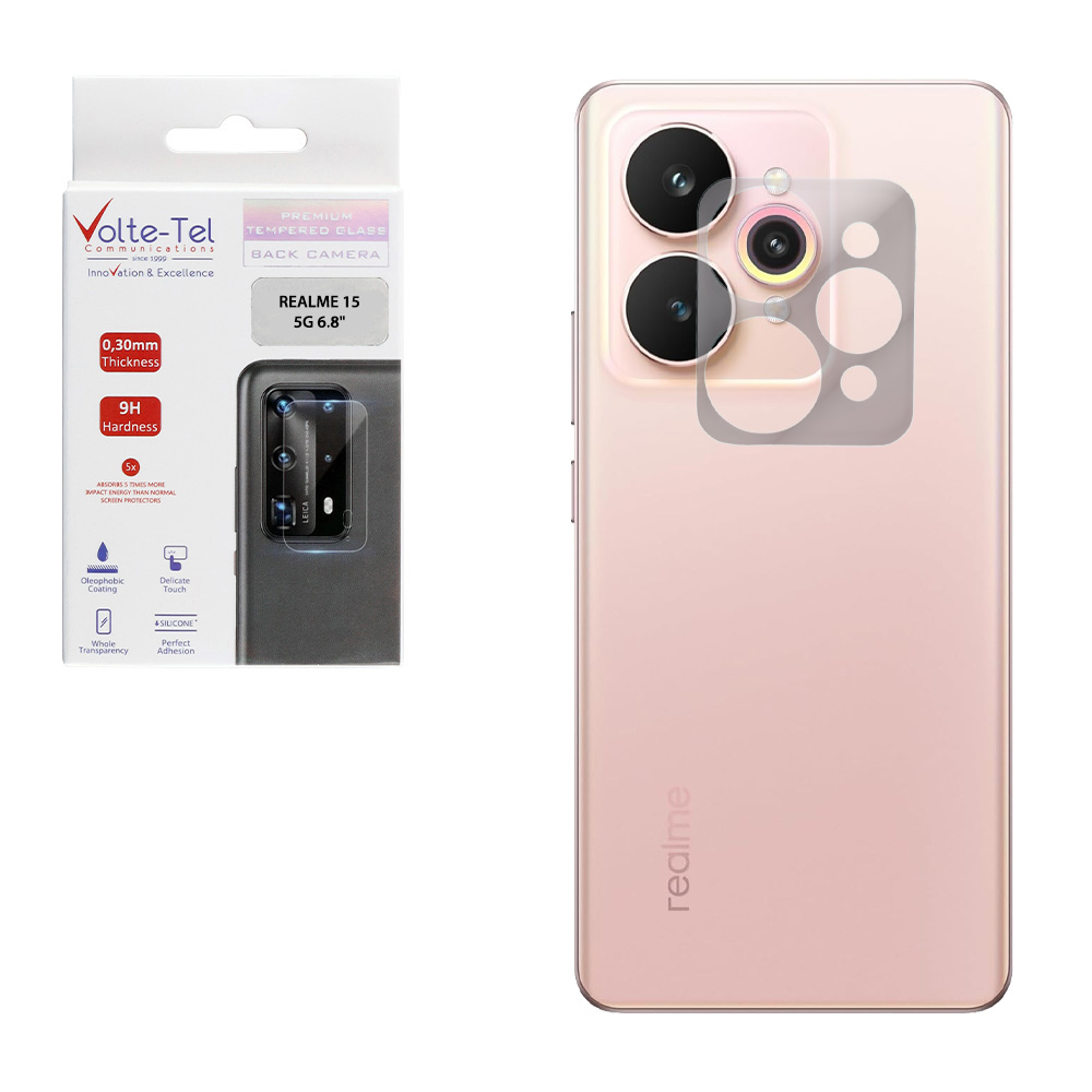 VOLTE-TEL TEMPERED GLASS REALME 15 5G 6.8" 9H 0.30mm FOR CAMERA