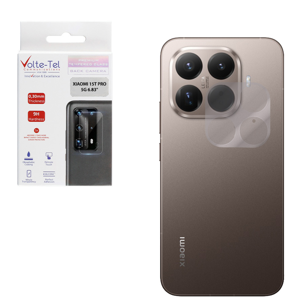 VOLTE-TEL TEMPERED GLASS XIAOMI 15T PRO 5G 6.83" 9H 0.30mm FOR CAMERA