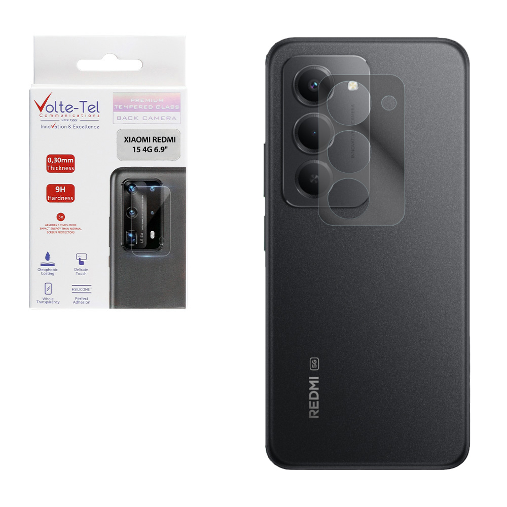VOLTE-TEL TEMPERED GLASS XIAOMI REDMI 15 4G 6.9" 9H 0.30mm FOR CAMERA