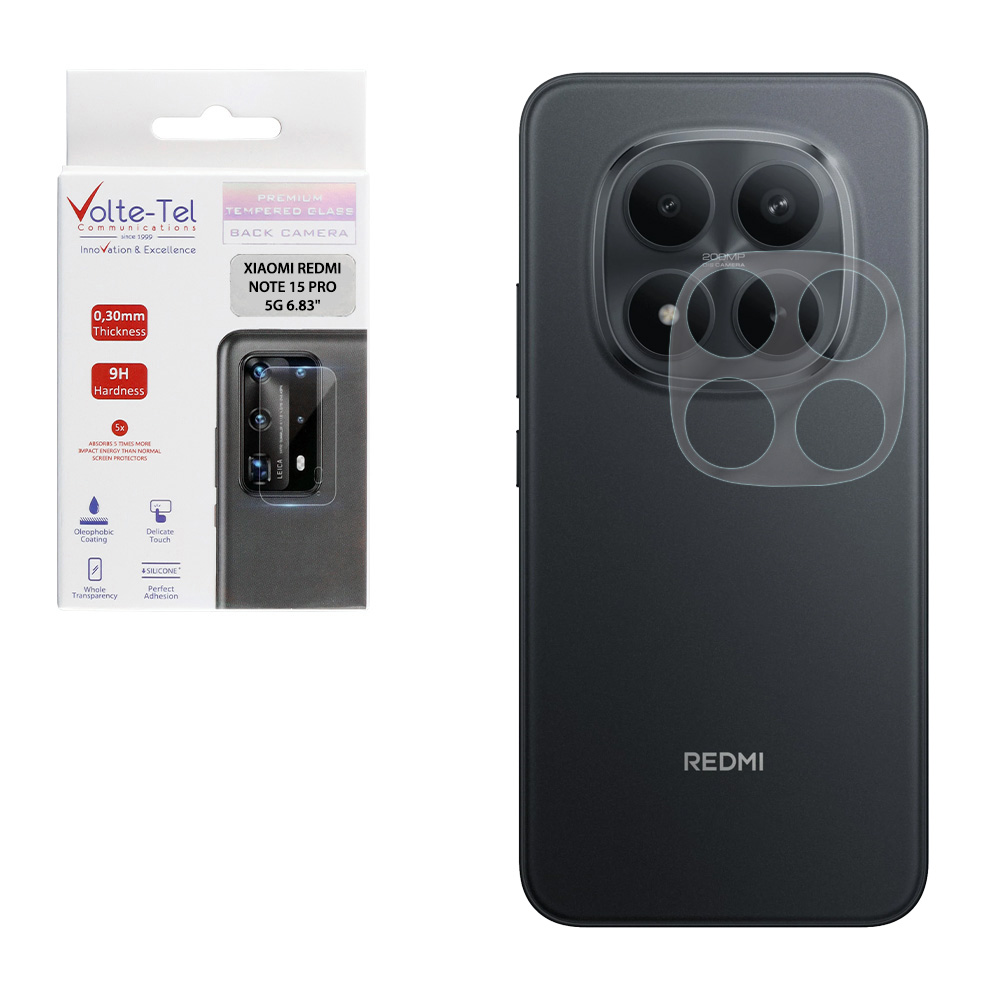 VOLTE-TEL TEMPERED GLASS XIAOMI REDMI NOTE 15 PRO 5G 6.83" 9H 0.30mm FOR CAMERA