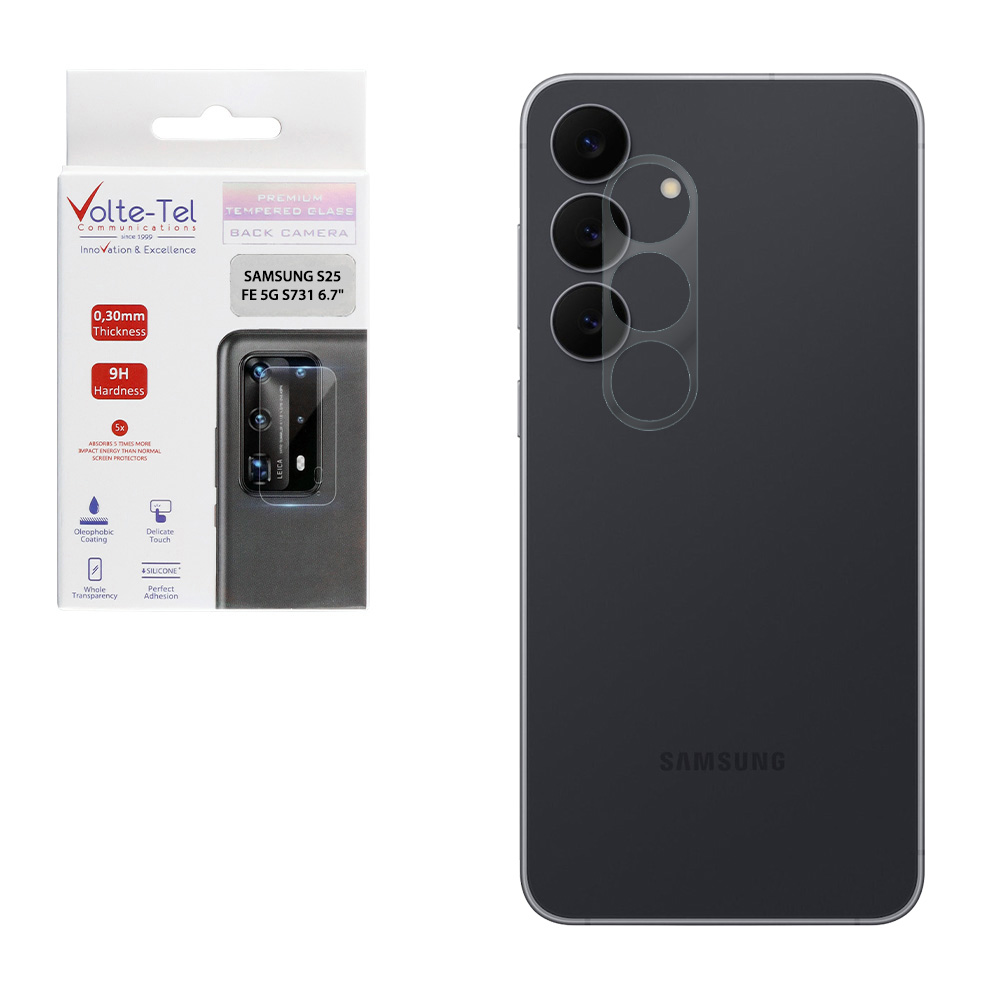 VOLTE-TEL TEMPERED GLASS SAMSUNG S25 FE 5G S731 6.7" 9H 0.30mm FOR CAMERA