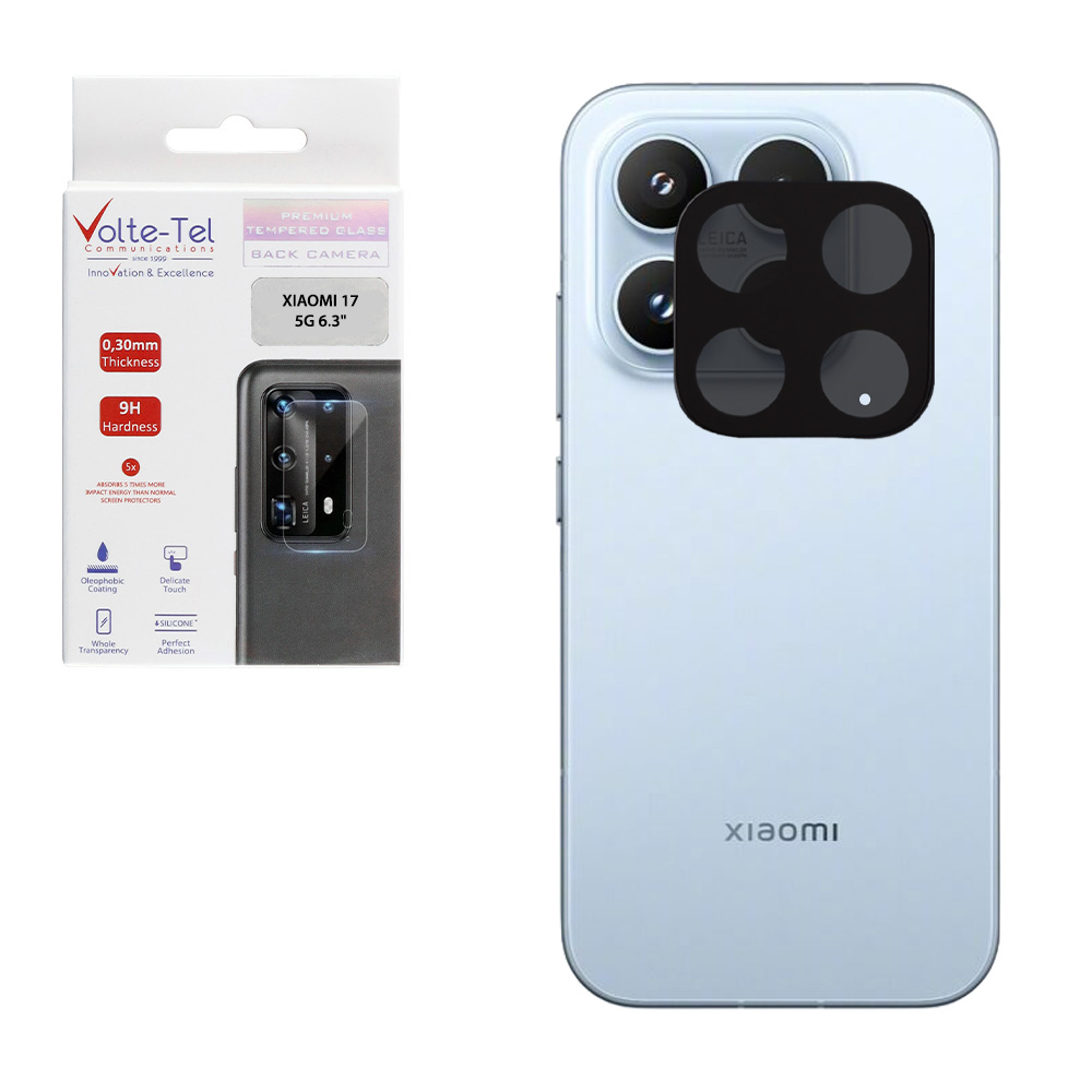 VOLTE-TEL TEMPERED GLASS XIAOMI 17 5G 6.3" 9H 0.25mm 3D CURVED FOR CAMERA BLACK