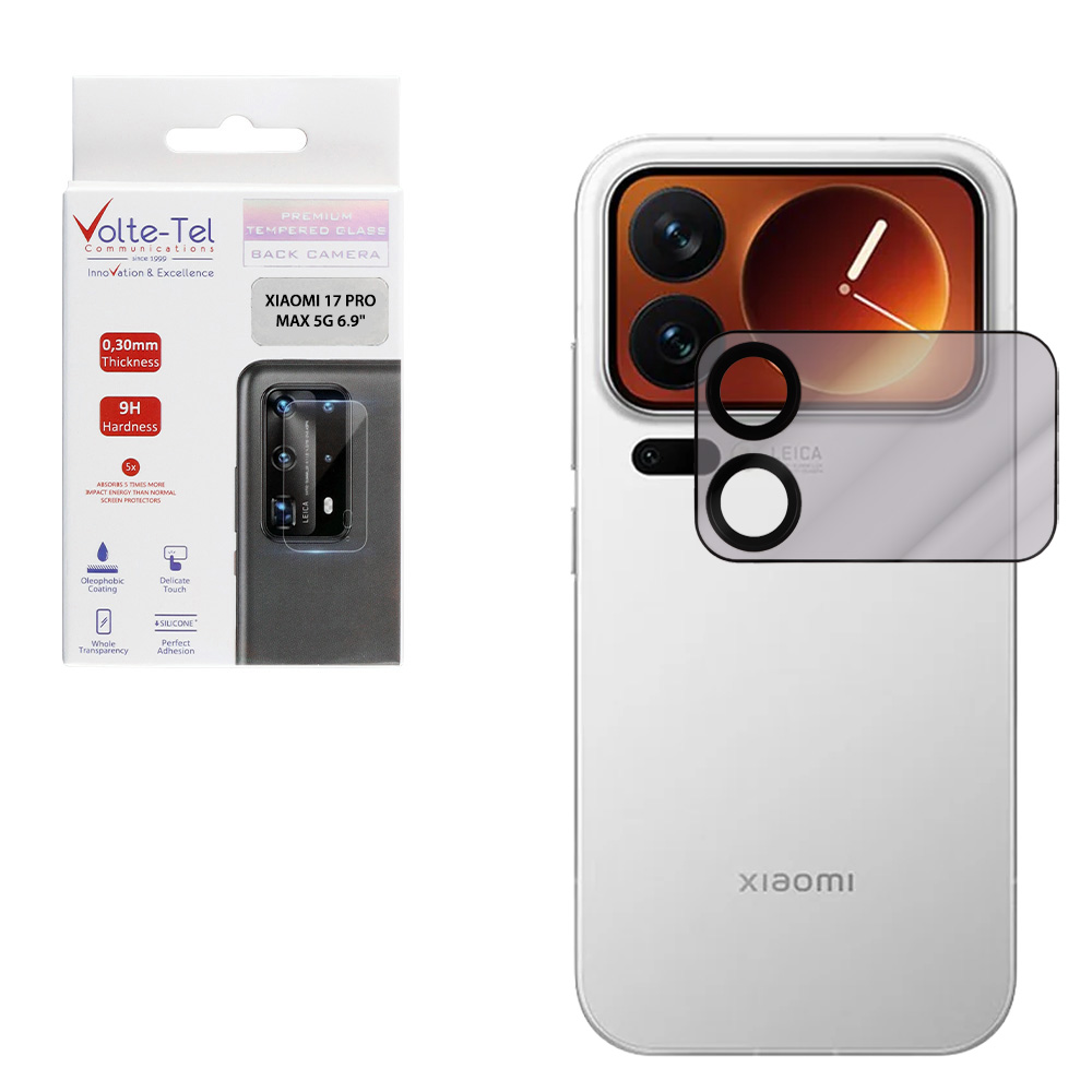 VOLTE-TEL TEMPERED GLASS XIAOMI 17 PRO MAX 5G 6.9" 9H 0.25mm 3D CURVED FOR CAMERA BLACK