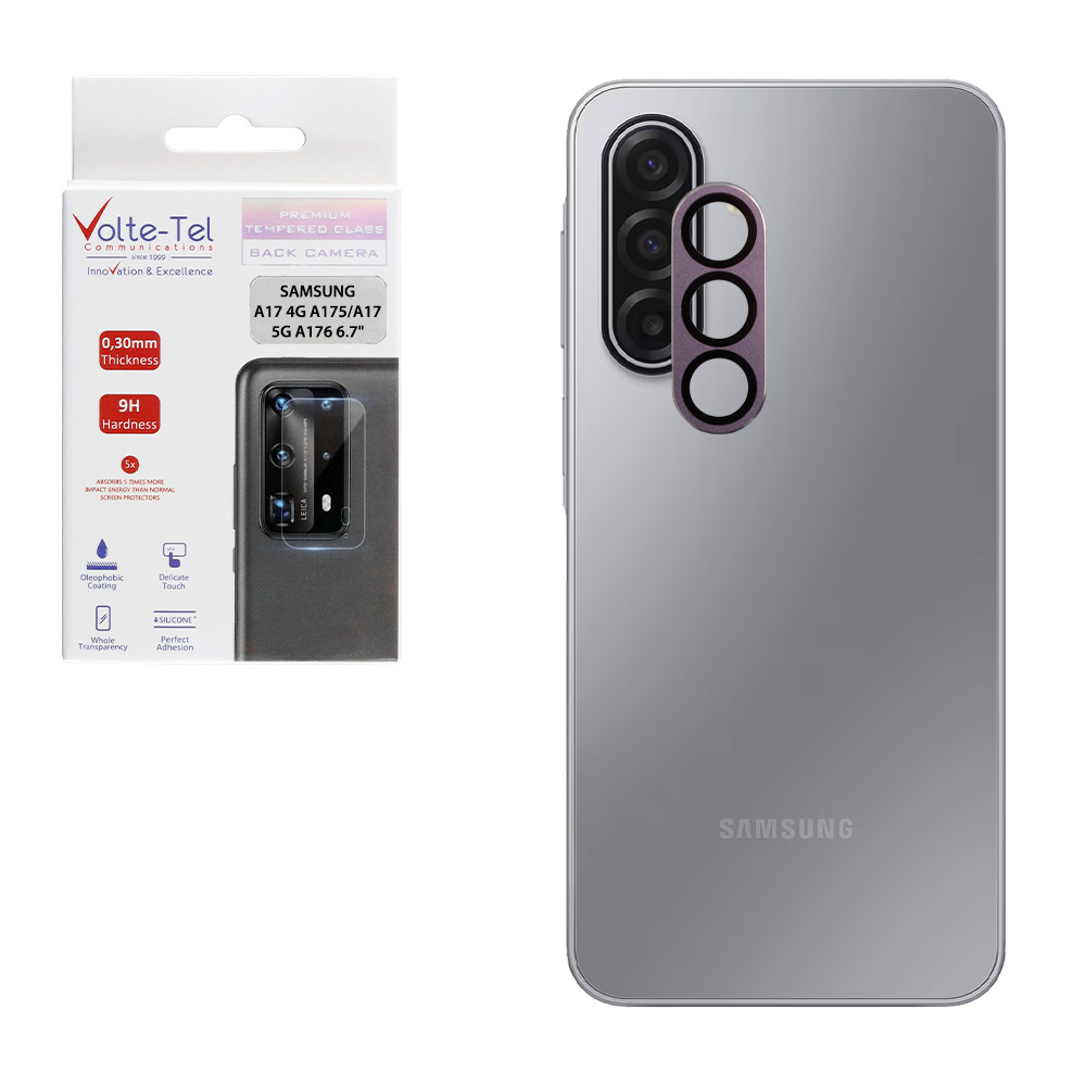 VOLTE-TEL CAMERA GLASS COVER SAMSUNG A17 4G A175/A17 5G Α176 6.7" 9H 0.30MM EASY APPLICATION PURPLE