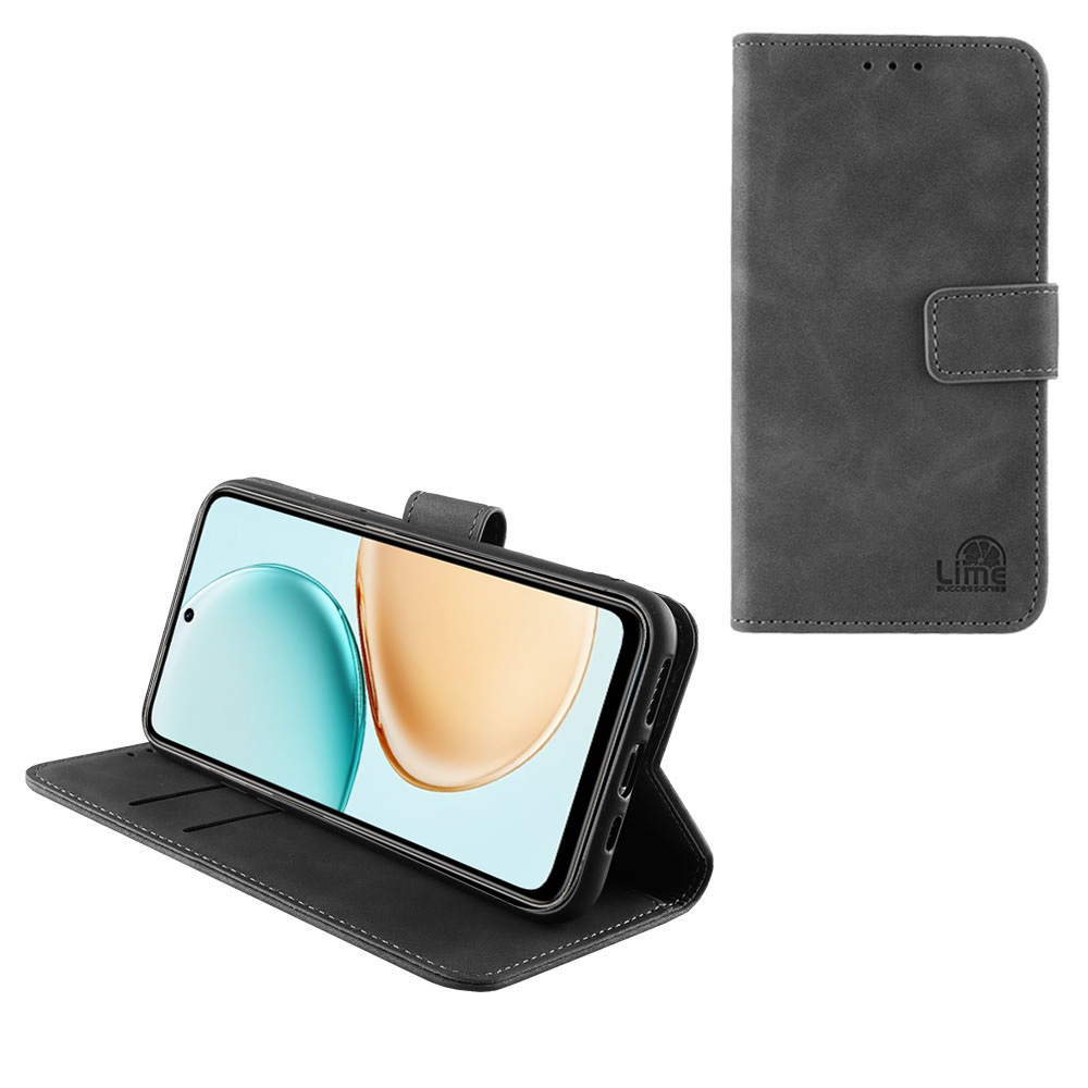 LIME ΘΗΚΗ HONOR X7A 6.77" ESSENTIAL MAGNET BOOK STAND CLIP GREY