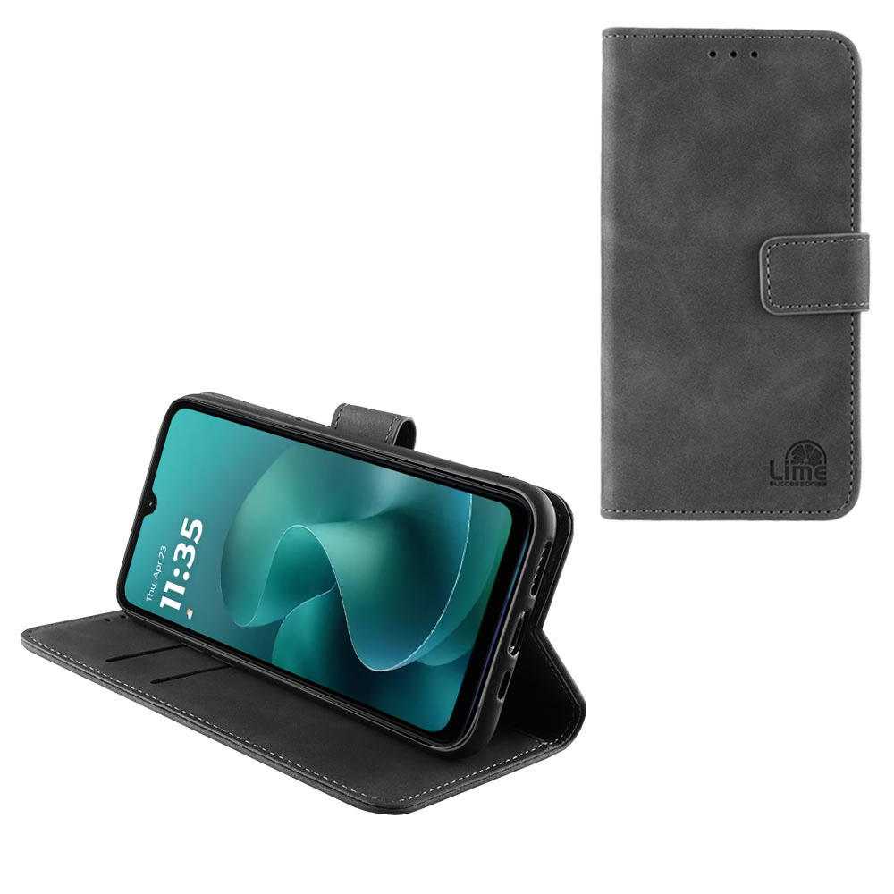 LIME ΘΗΚΗ MOTOROLA MOTO G06/MOTO G06 POWER XT2535-13 6.88" ESSENTIAL MAGNET BOOK STAND CLIP GREY