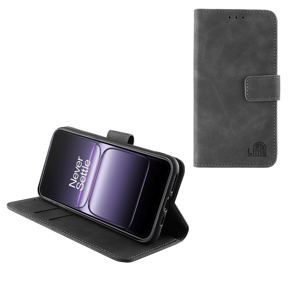 LIME ΘΗΚΗ ONEPLUS NORD 5 5G 6.83" ESSENTIAL MAGNET BOOK STAND CLIP GREY