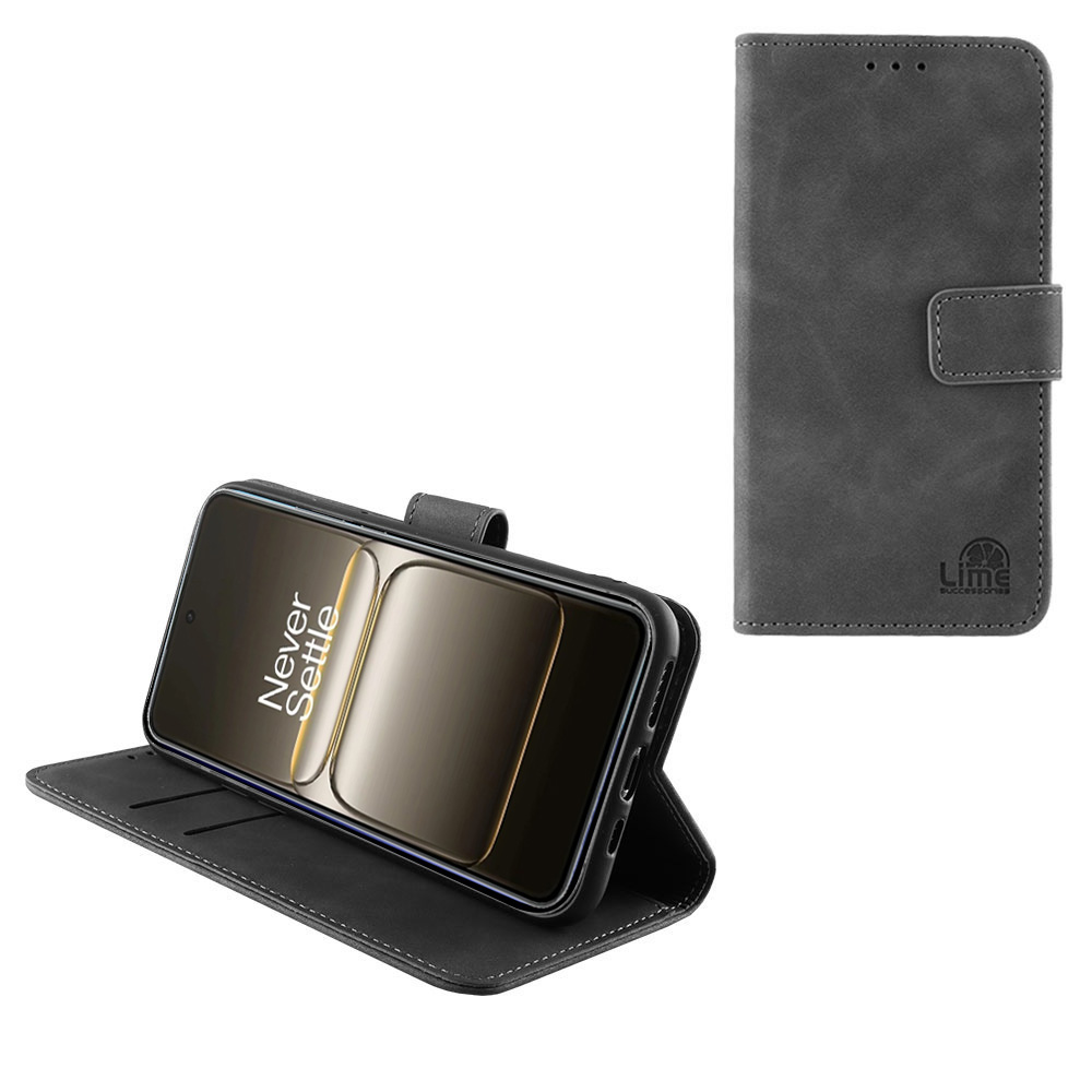 LIME ΘΗΚΗ ONEPLUS NORD CE 5 5G 6.43" ESSENTIAL MAGNET BOOK STAND CLIP GREY