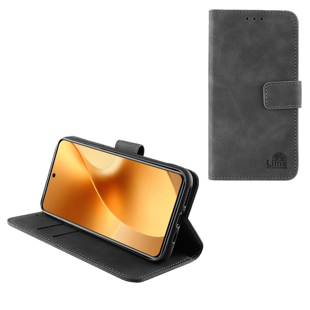LIME ΘΗΚΗ REALME 15 PRO 5G 6.8" ESSENTIAL MAGNET BOOK STAND CLIP GREY