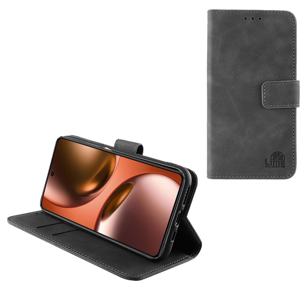 LIME ΘΗΚΗ REALME GT 7 6.78" ESSENTIAL MAGNET BOOK STAND CLIP GREY