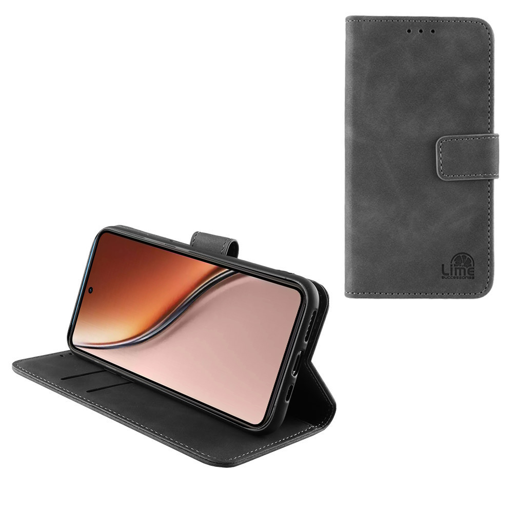 LIME ΘΗΚΗ REALME P3 5G 6.67" ESSENTIAL MAGNET BOOK STAND CLIP GREY