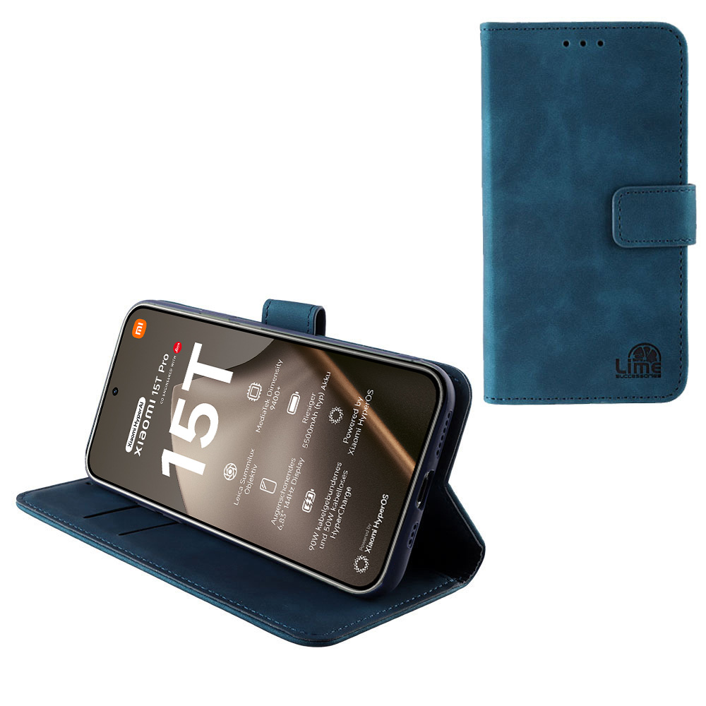 LIME ΘΗΚΗ XIAOMI 15T PRO 5G 6.83" ESSENTIAL MAGNET BOOK STAND CLIP DARK BLUE
