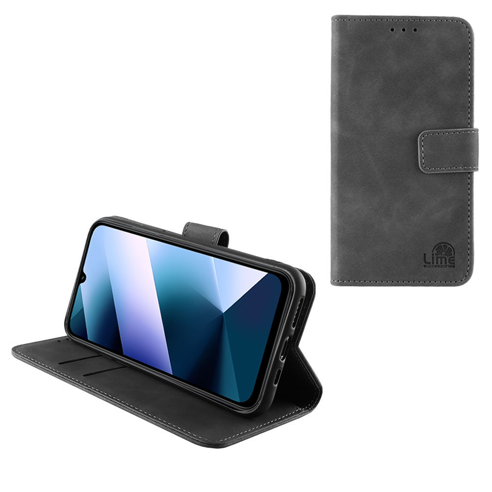 LIME ΘΗΚΗ XIAOMI POCO C85/ REDMI 15C 4G 6.9" ESSENTIAL MAGNET BOOK STAND CLIP GREY