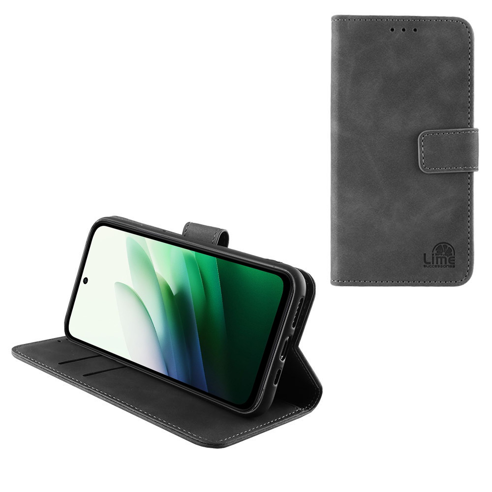LIME ΘΗΚΗ XIAOMI REDMI 15 5G 6.9" ESSENTIAL MAGNET BOOK STAND CLIP DARK GREY