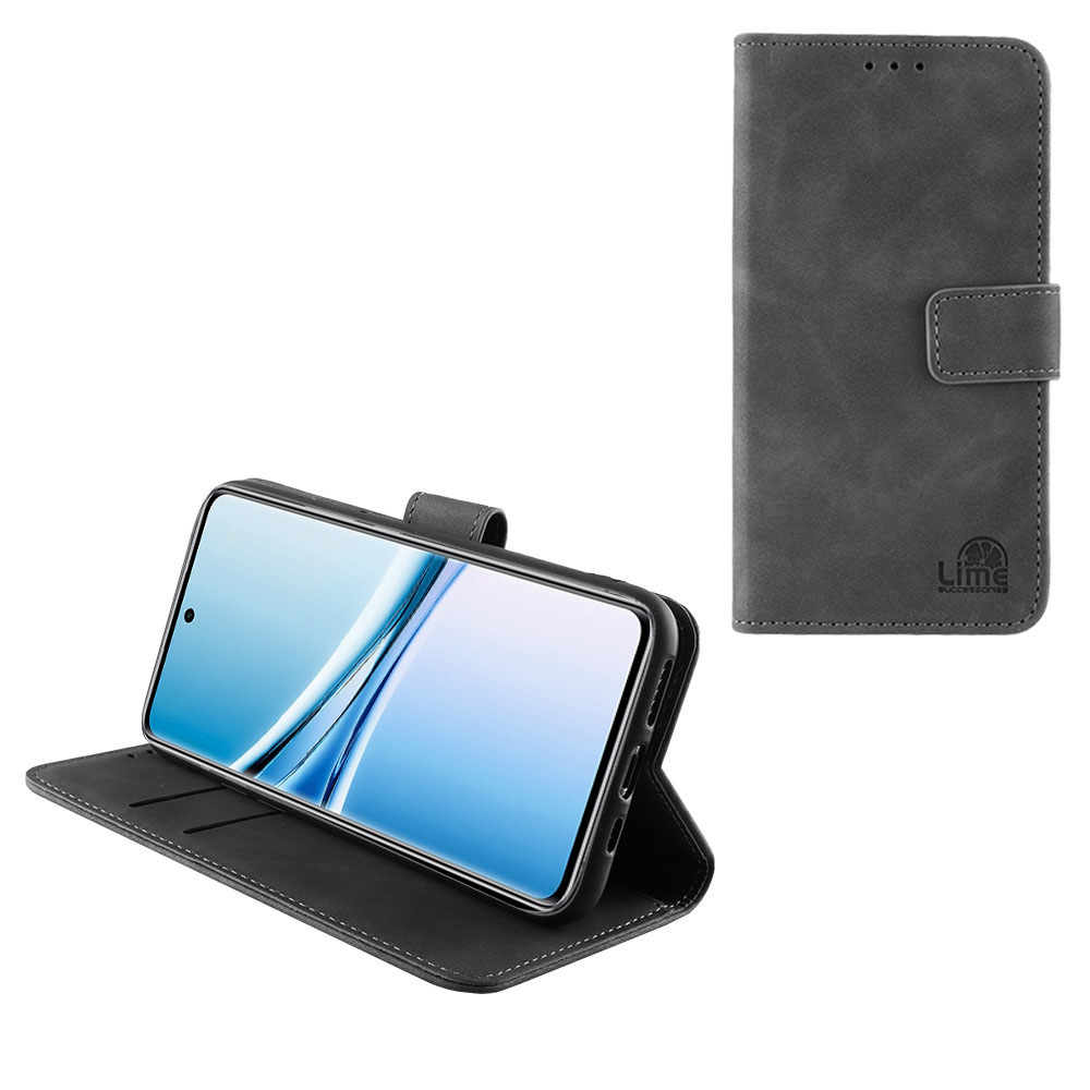 LIME ΘΗΚΗ XIAOMI REDMI NOTE 15 5G/XIAOMI POCO M8 5G 6.77" ESSENTIAL MAGNET BOOK STAND CLIP GREY
