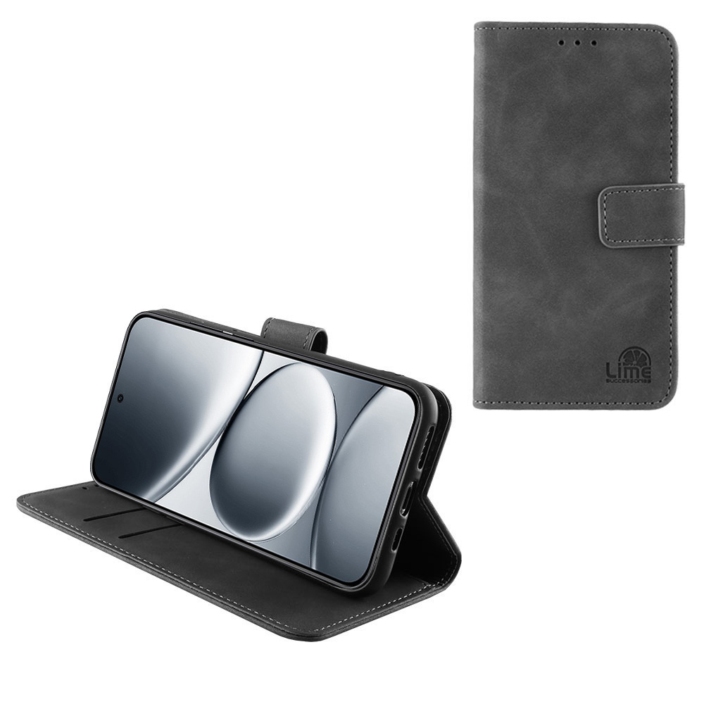 LIME ΘΗΚΗ XIAOMI REDMI NOTE 15 PRO PLUS 5G 6.83" ESSENTIAL MAGNET BOOK STAND CLIP GREY