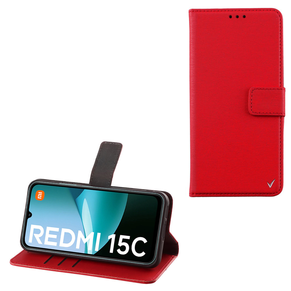 VOLTE-TEL ΘΗΚΗ XIAOMI REDMI 15C 5G 6.9" ALLURE MAGNET BOOK STAND CLIP RED